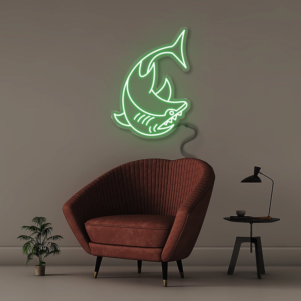 Neon Shark - Neonific - LED Neon Signs - 50 CM - Green