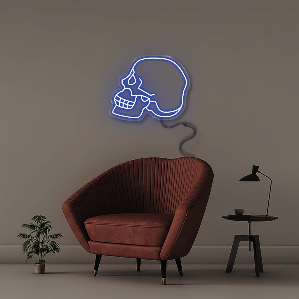 Neon Skull - Neonific - LED Neon Signs - 50 CM - Blue