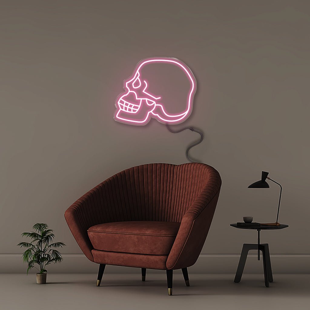 Neon Skull - Neonific - LED Neon Signs - 50 CM - Light Pink