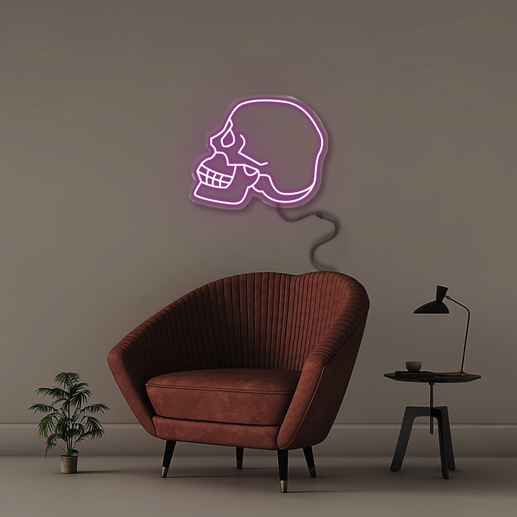 Neon Skull - Neonific - LED Neon Signs - 50 CM - Purple