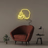 Neon Skull - Neonific - LED Neon Signs - 50 CM - Yellow