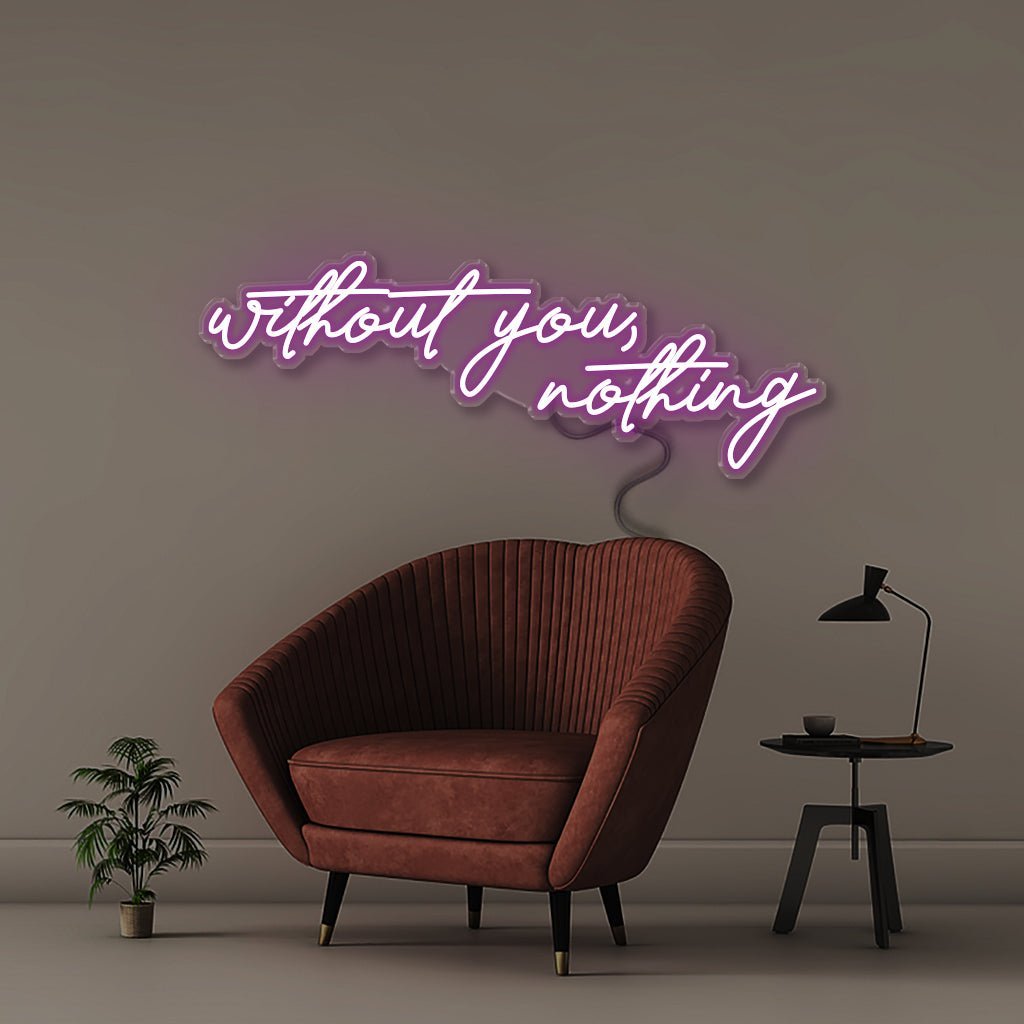 Neon Without You Nothing - Neonific - LED Neon Signs - 150 CM - Purple