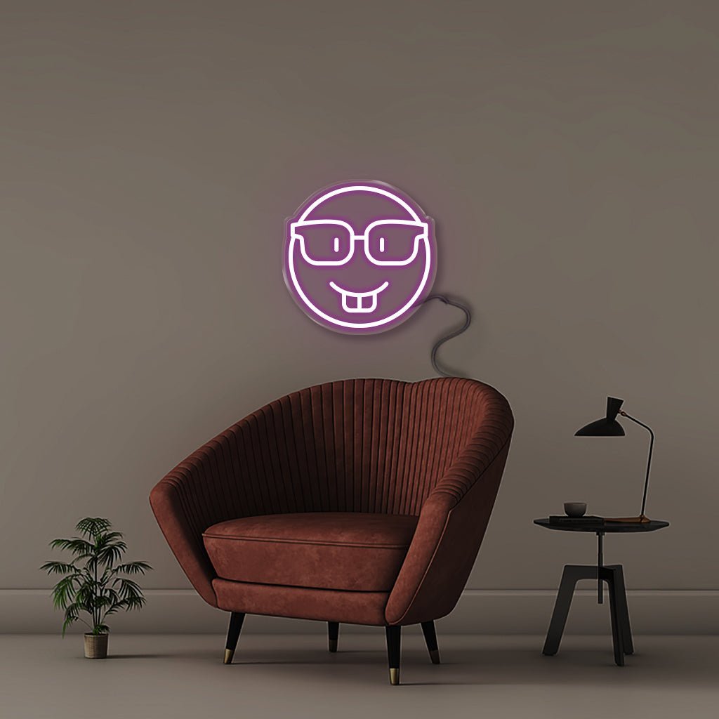 Nerd Emoji - Neonific - LED Neon Signs - 50 CM - Purple