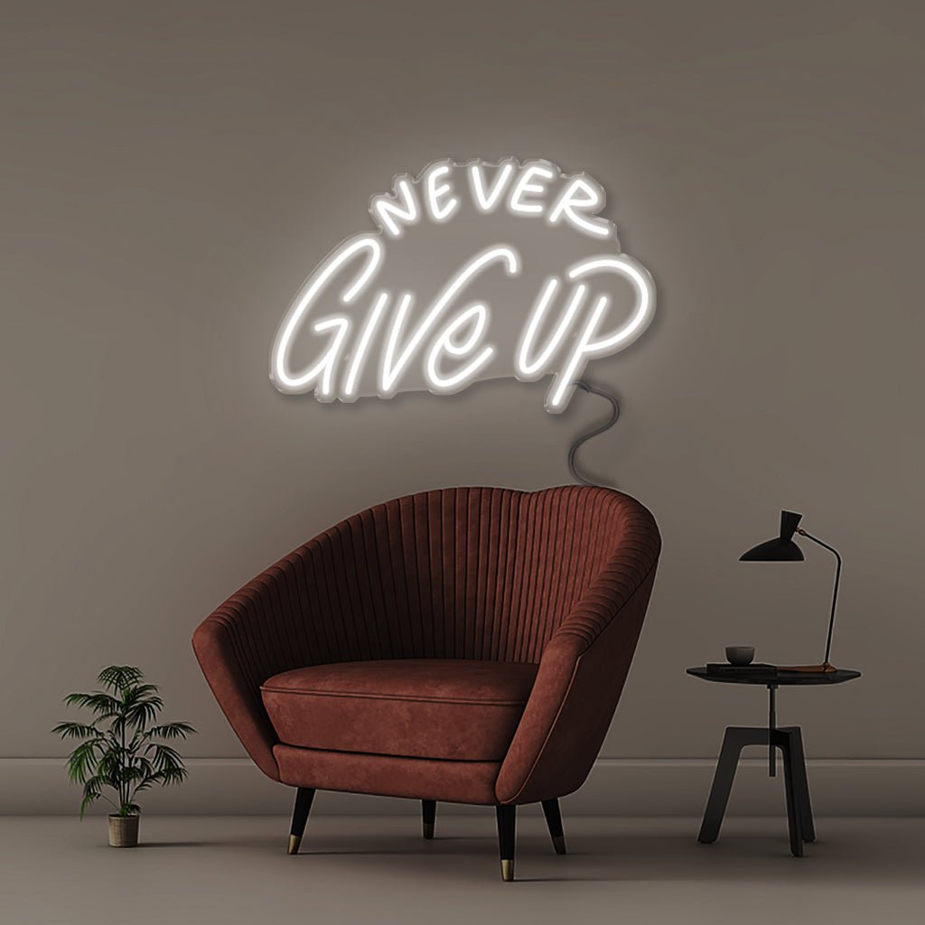 Never Give Up - Neonific - LED Neon Signs - 50 CM - White