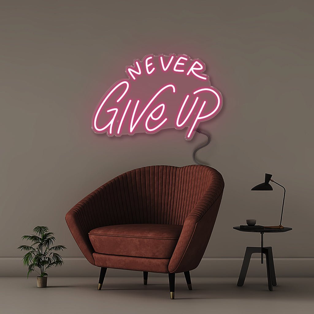 Never Give Up - Neonific - LED Neon Signs - 50 CM - Pink