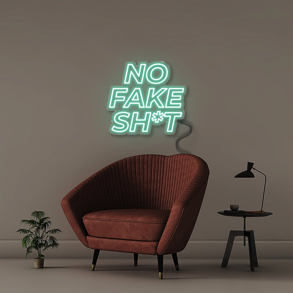 No Fake Shit - Neonific - LED Neon Signs - 50 CM - Sea Foam