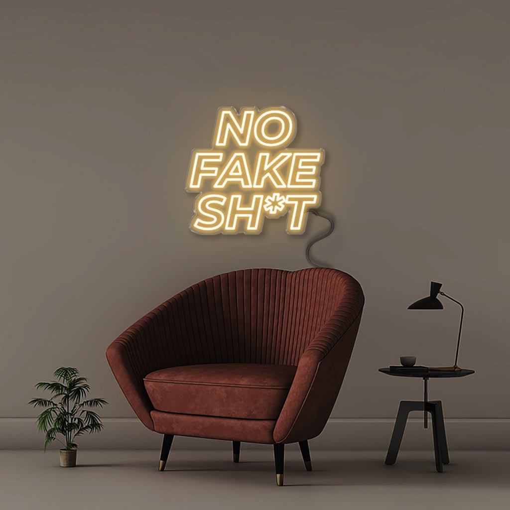 No Fake Shit - Neonific - LED Neon Signs - 50 CM - Warm White
