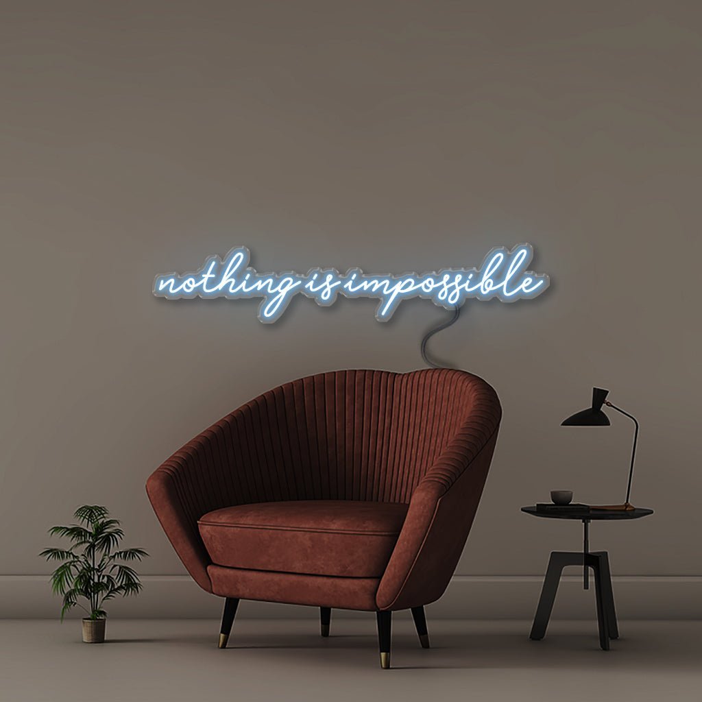 Nothing is Impossible - Neonific - LED Neon Signs - 100 CM - Light Blue