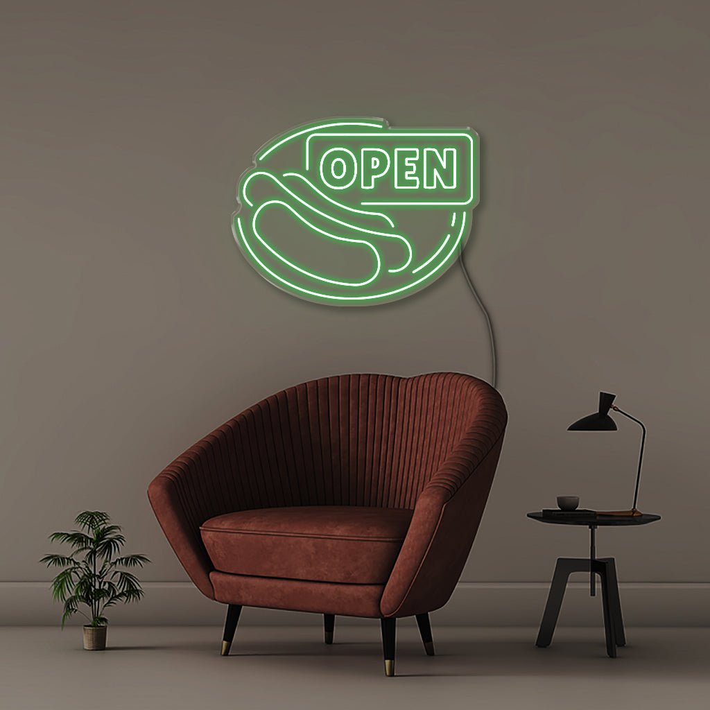 Open Sign for Hot Dogs - Neonific - LED Neon Signs - 50 CM - Green