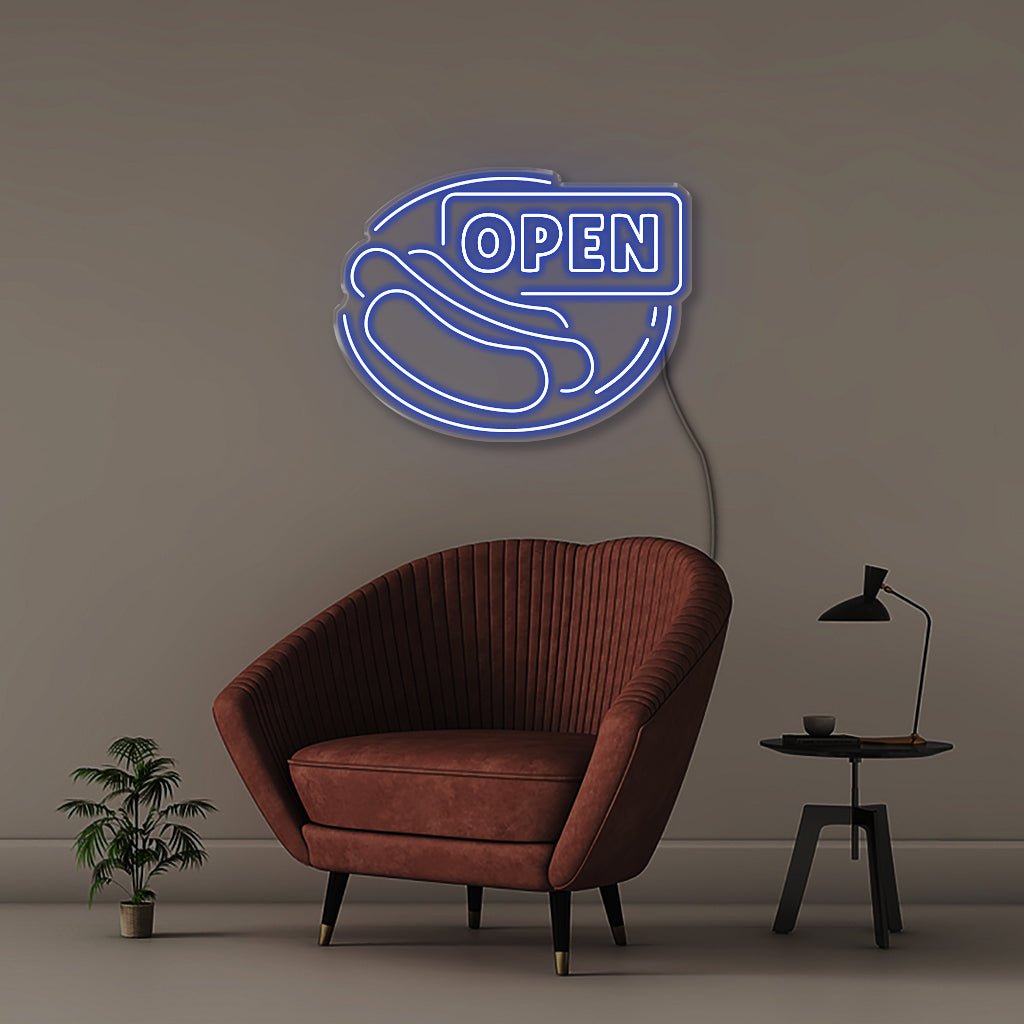 Open Sign for Hot Dogs - Neonific - LED Neon Signs - 50 CM - Blue