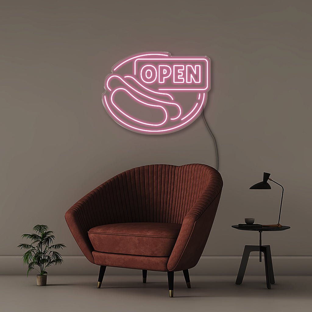 Open Sign for Hot Dogs - Neonific - LED Neon Signs - 50 CM - Light Pink