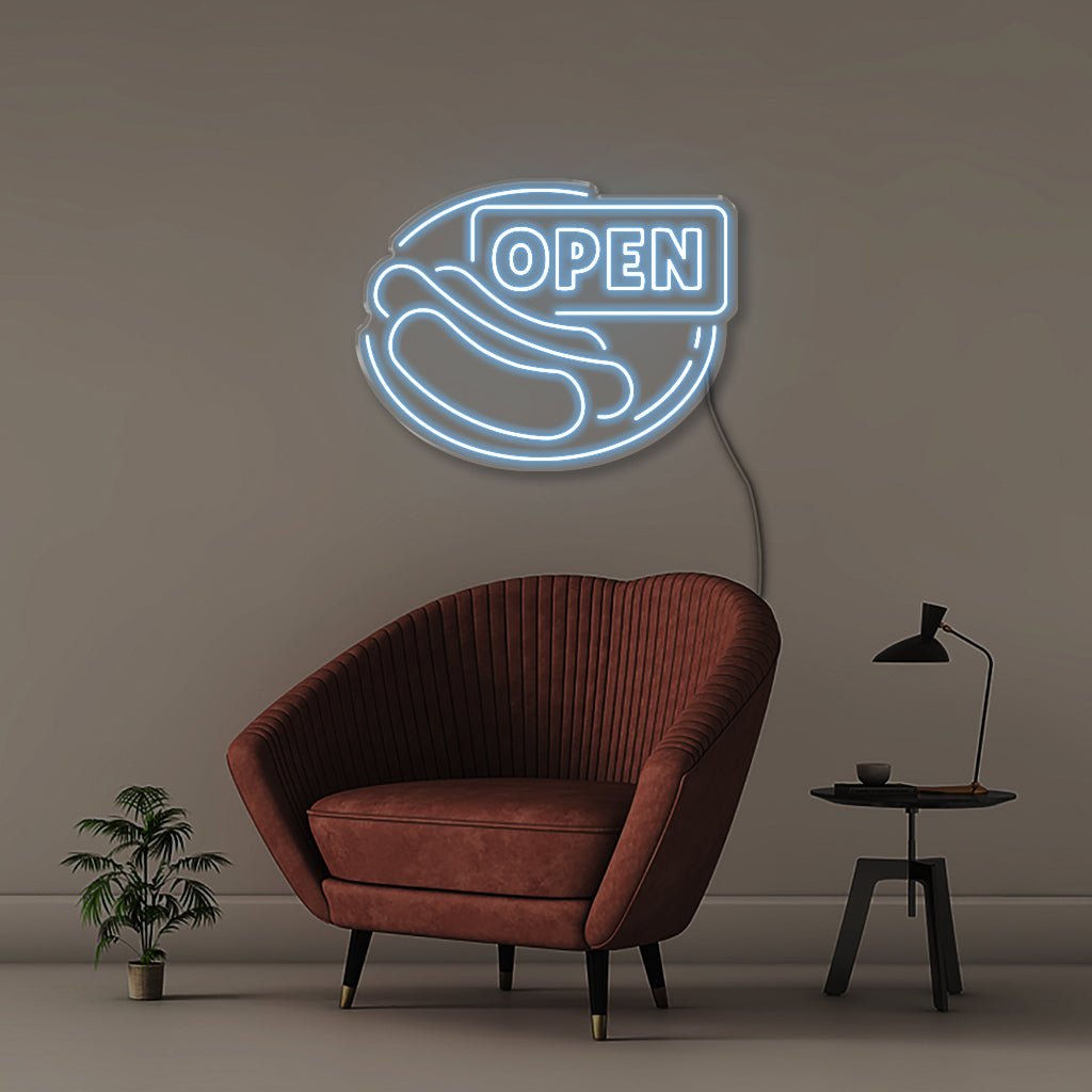 Open Sign for Hot Dogs - Neonific - LED Neon Signs - 50 CM - Light Blue