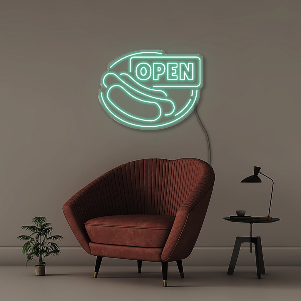 Open Sign for Hot Dogs - Neonific - LED Neon Signs - 50 CM - Sea Foam
