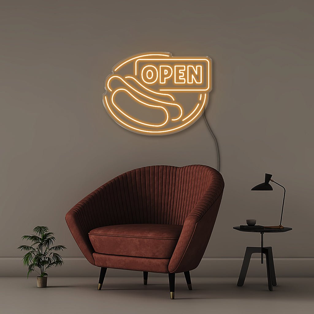 Open Sign for Hot Dogs - Neonific - LED Neon Signs - 50 CM - Orange