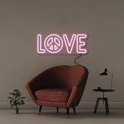 Peace and Love - Neonific - LED Neon Signs - 50 CM - Light Pink