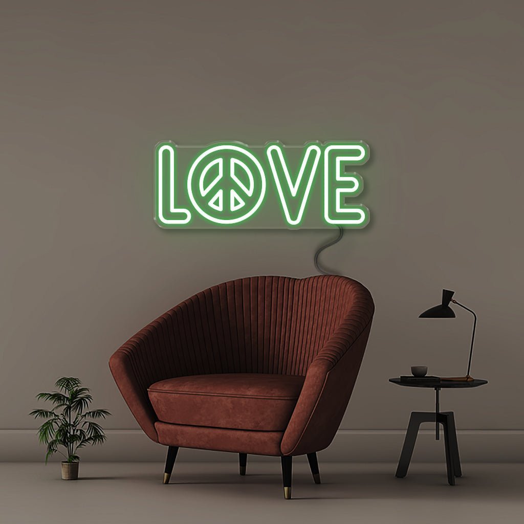Peace and Love - Neonific - LED Neon Signs - 50 CM - Green