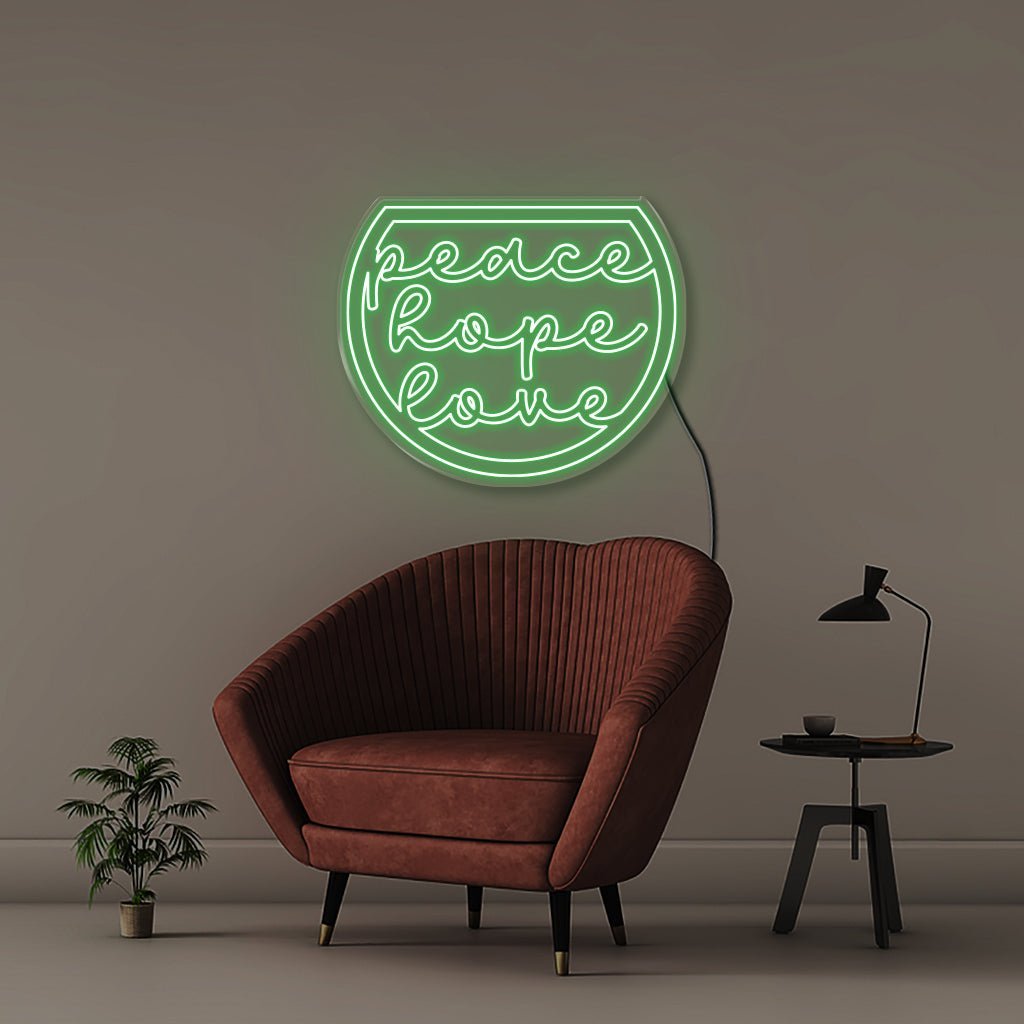 Peace Hope Love - Neonific - LED Neon Signs - 75 CM - Green
