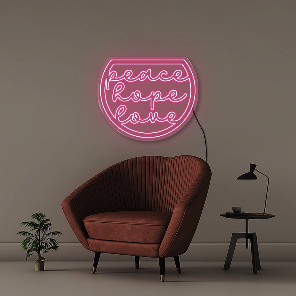 Peace Hope Love - Neonific - LED Neon Signs - 75 CM - Pink