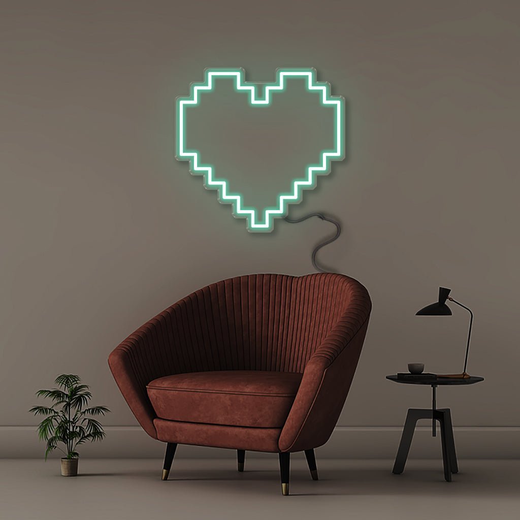 Pixel Heart - Neonific - LED Neon Signs - 50 CM - Sea Foam