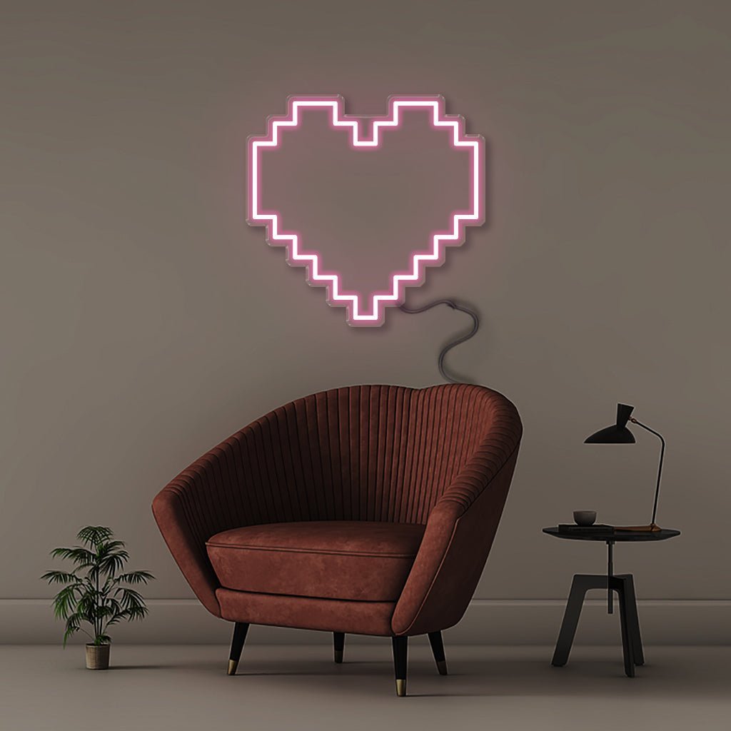 Pixel Heart - Neonific - LED Neon Signs - 50 CM - Light Pink