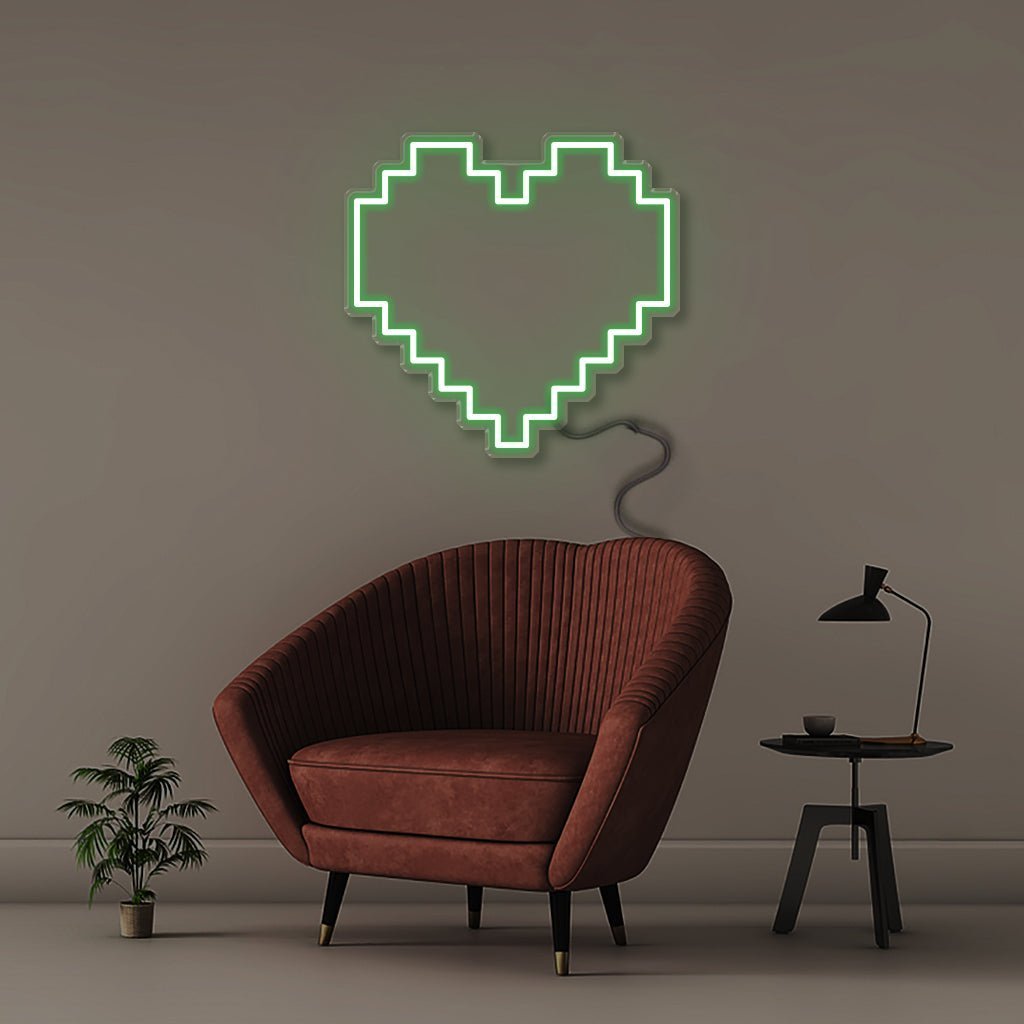 Pixel Heart - Neonific - LED Neon Signs - 50 CM - Green