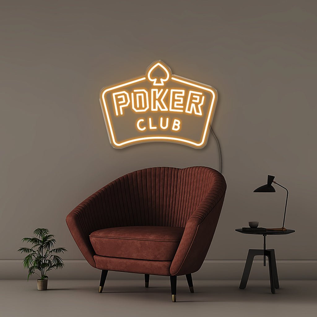 Poker Club - Neonific - LED Neon Signs - 50 CM - Orange
