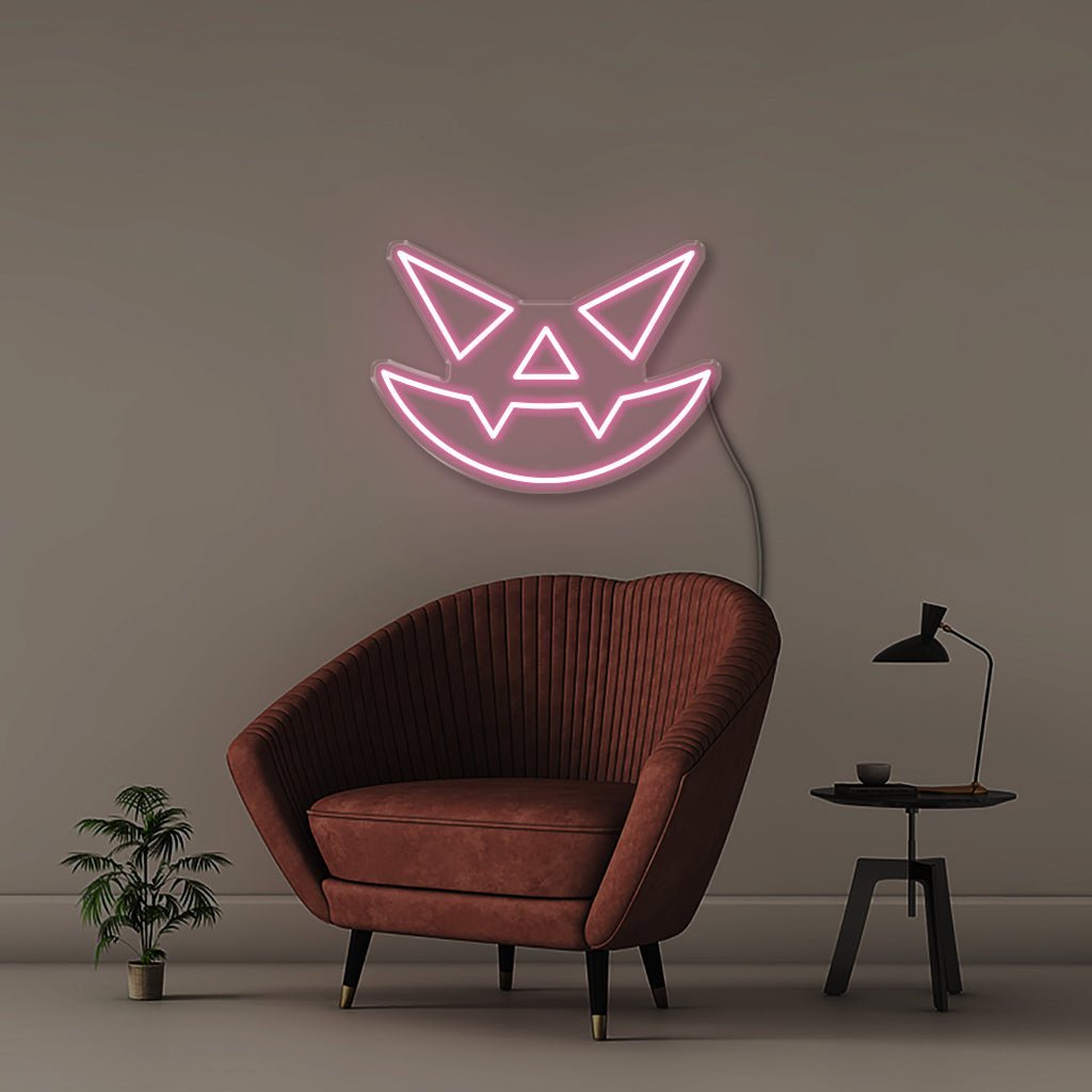 Pumpkin Face - Neonific - LED Neon Signs - 50 CM - Light Pink