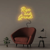 Rise and Grind - Neonific - LED Neon Signs - 60cm - White