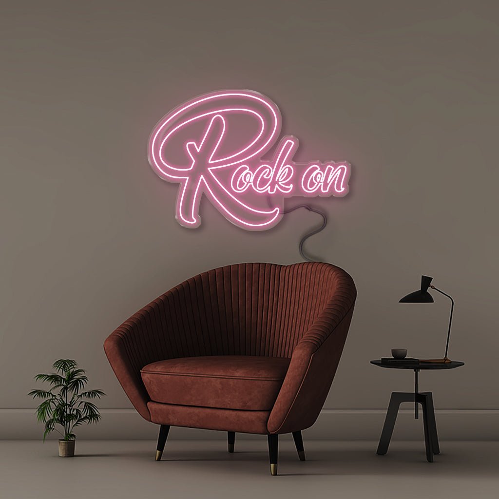 Rock On - Neonific - LED Neon Signs - 100 CM - Light Pink