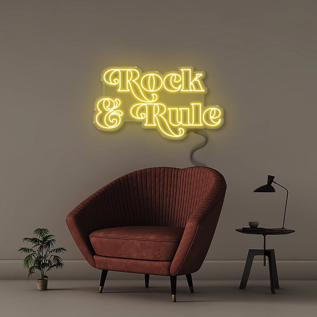 Rock & Rule - Neonific - LED Neon Signs - 50 CM - Yellow