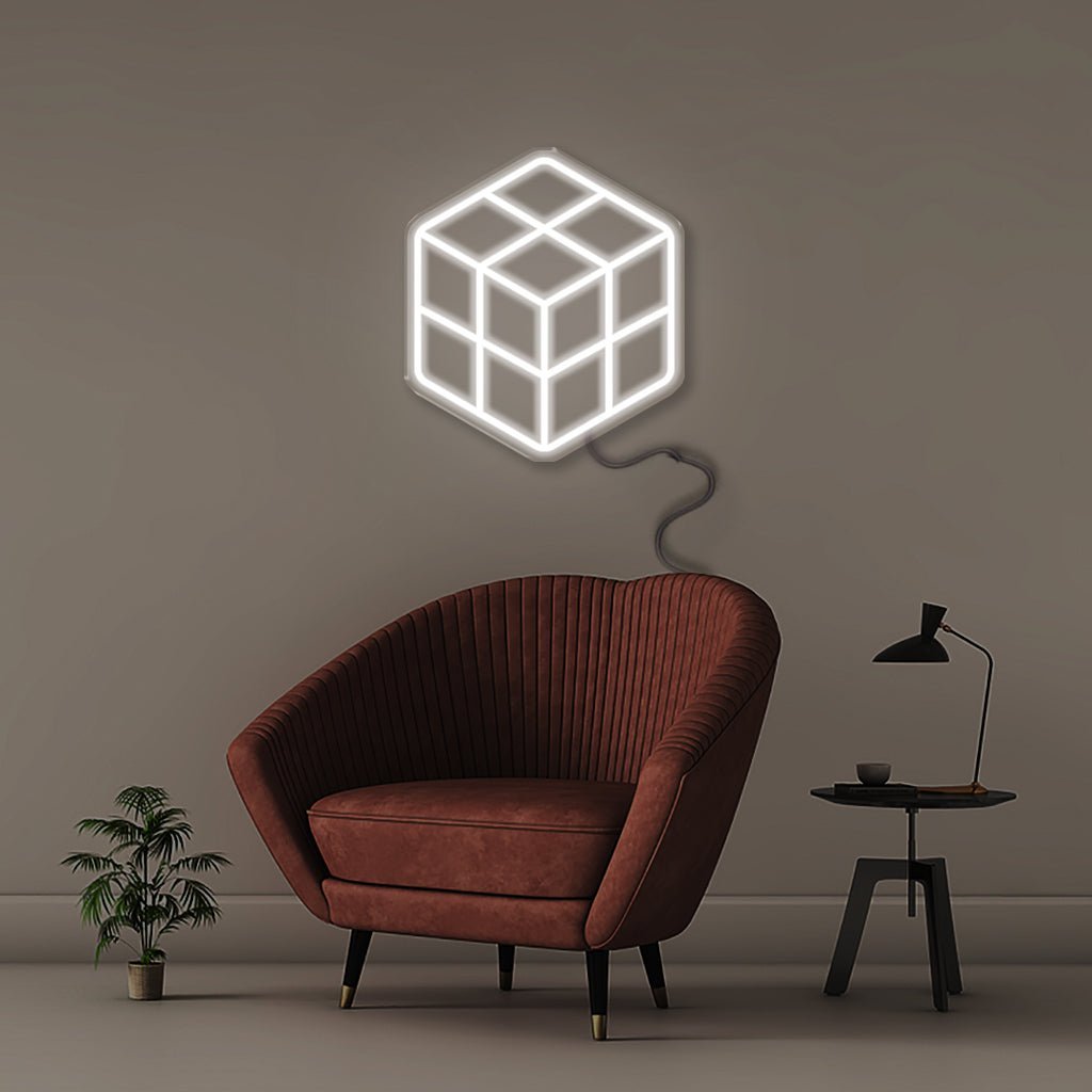 Rubix Cube - Neonific - LED Neon Signs - 50 CM - White