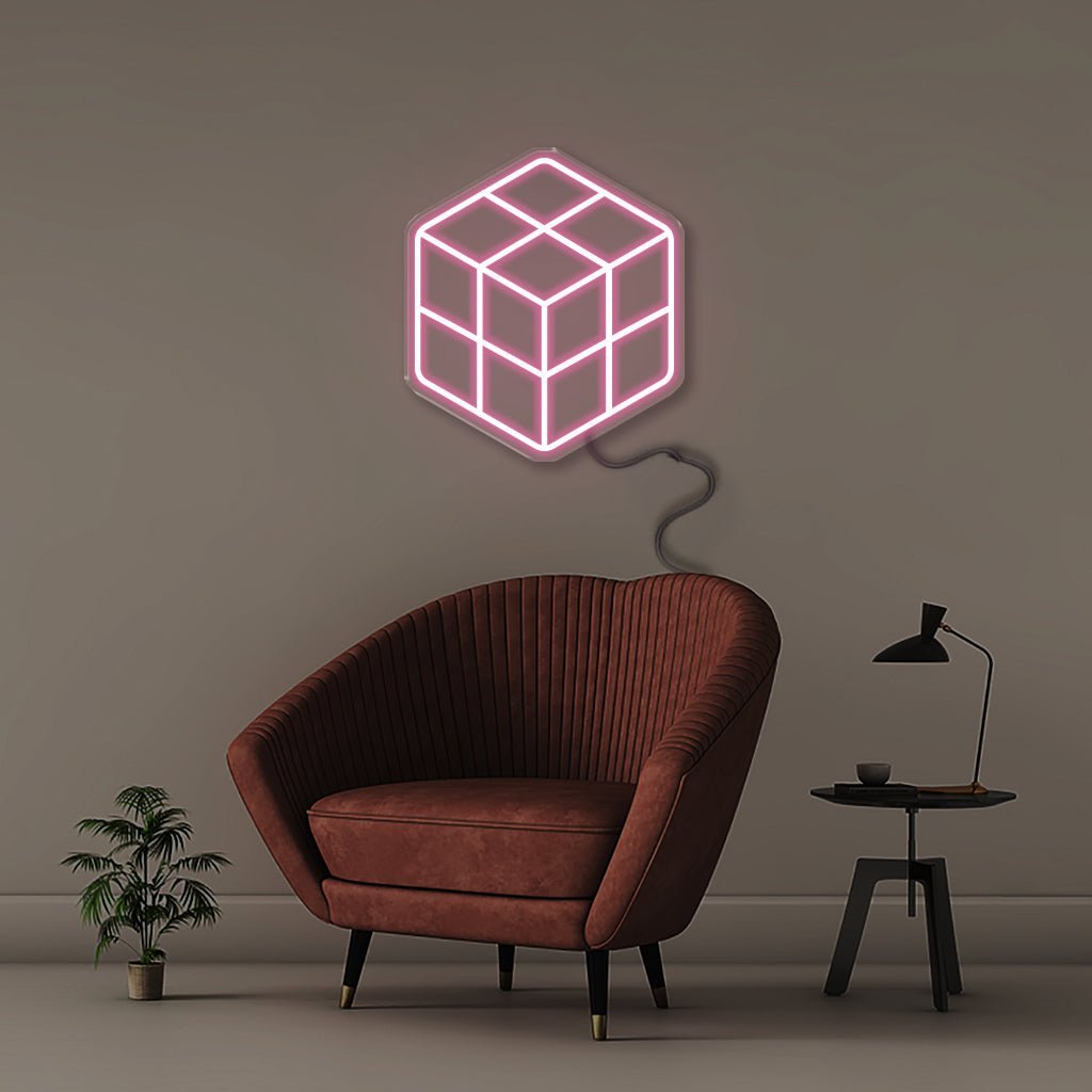 Rubix Cube - Neonific - LED Neon Signs - 50 CM - Light Pink