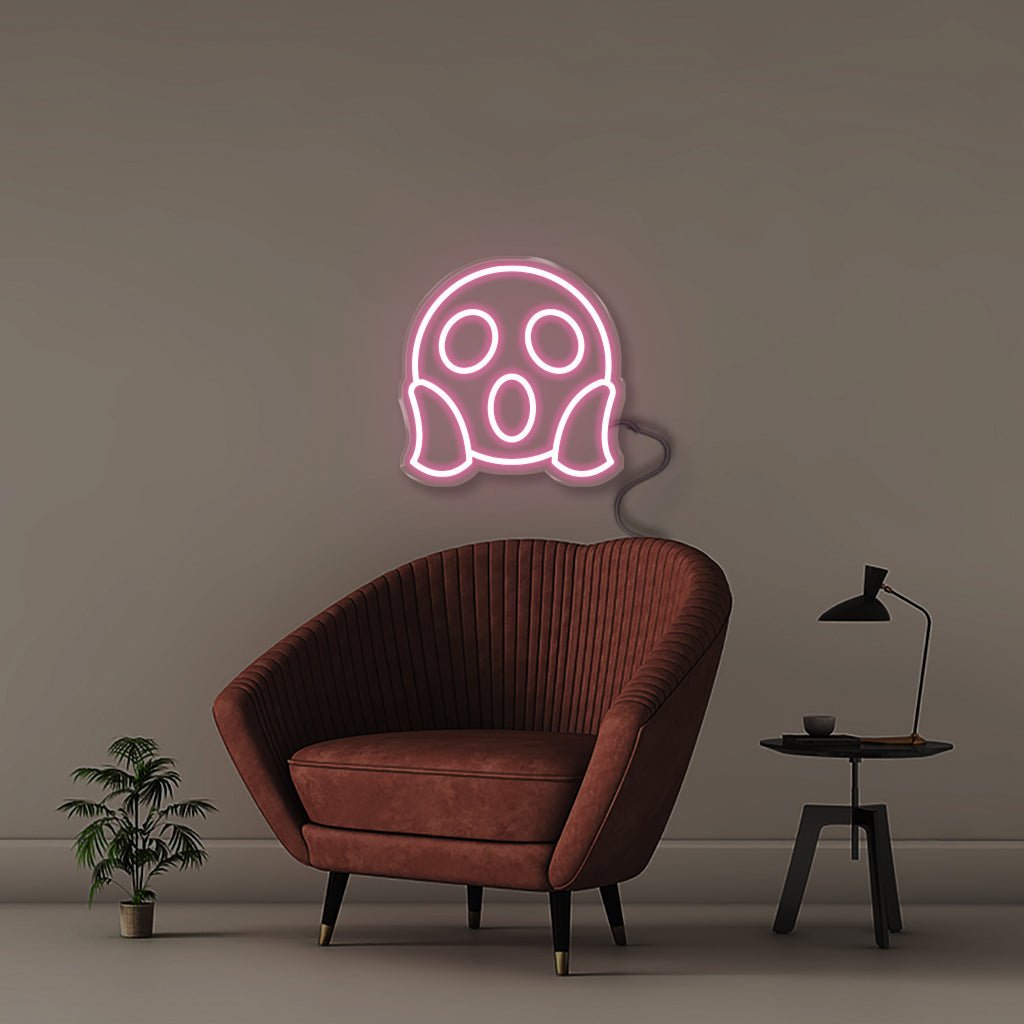 Scream Emoji - Neonific - LED Neon Signs - 50 CM - Light Pink