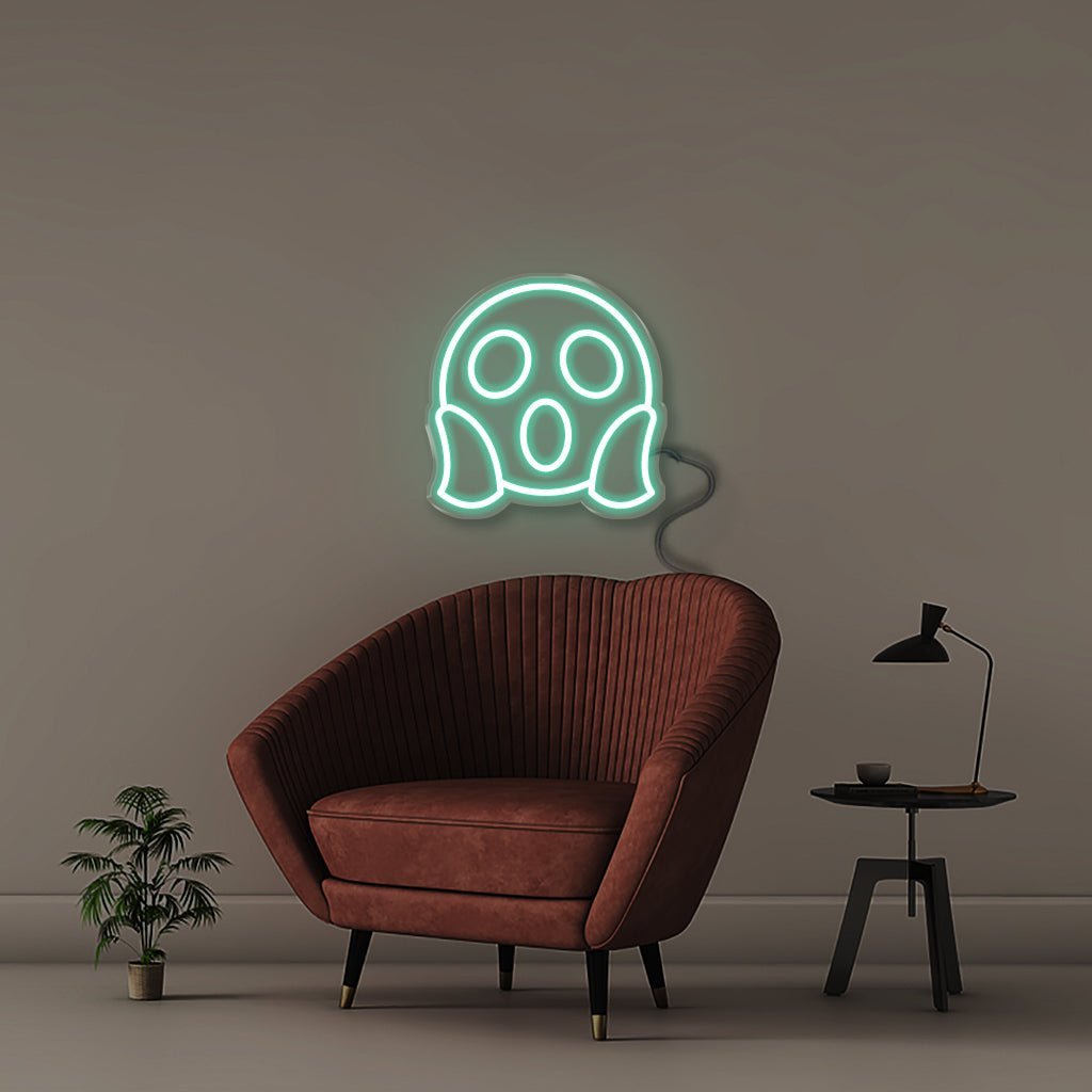 Scream Emoji - Neonific - LED Neon Signs - 50 CM - Sea Foam