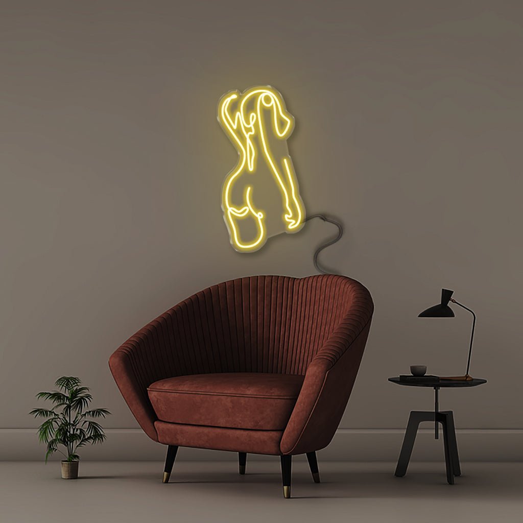 Scribbled Body - Neonific - LED Neon Signs - 50 CM - Yellow