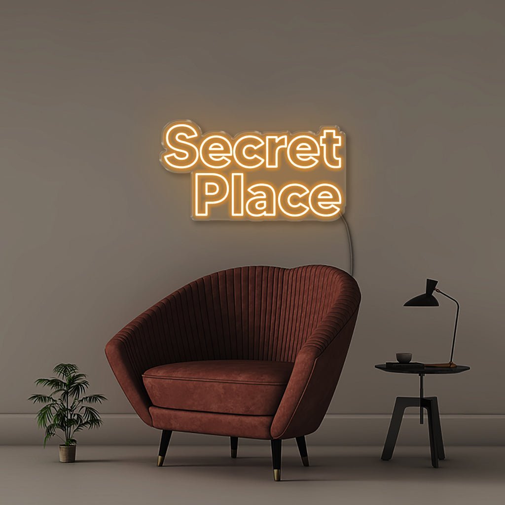 Secret Place - Neonific - LED Neon Signs - 75 CM - Orange