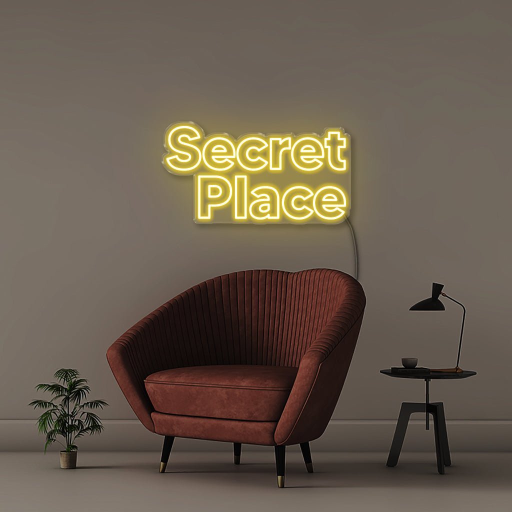 Secret Place - Neonific - LED Neon Signs - 75 CM - Yellow