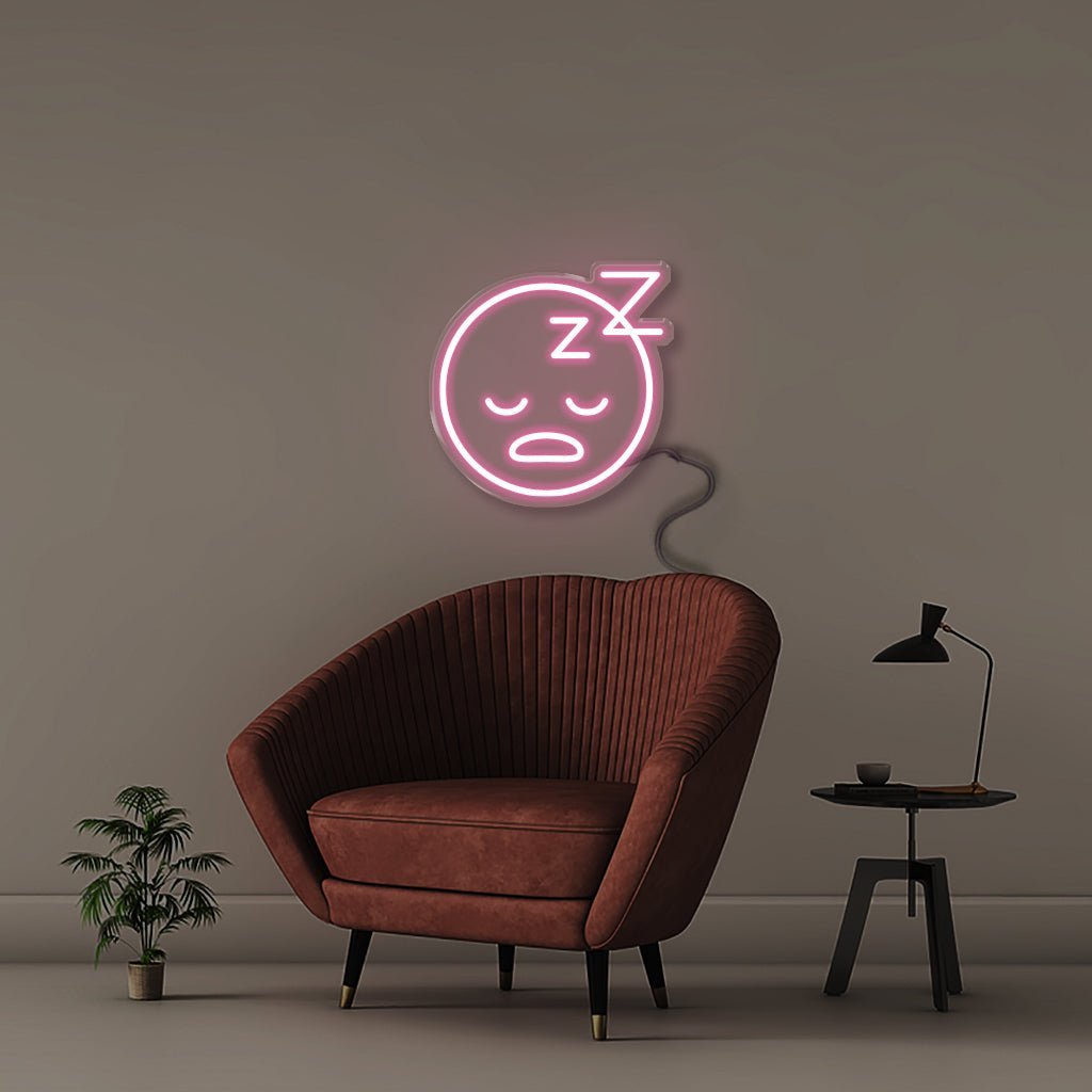 Sleeping Emoji - Neonific - LED Neon Signs - 50 CM - Light Pink