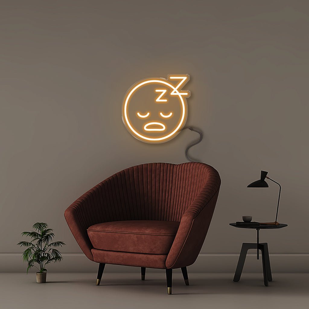 Sleeping Emoji - Neonific - LED Neon Signs - 50 CM - Orange