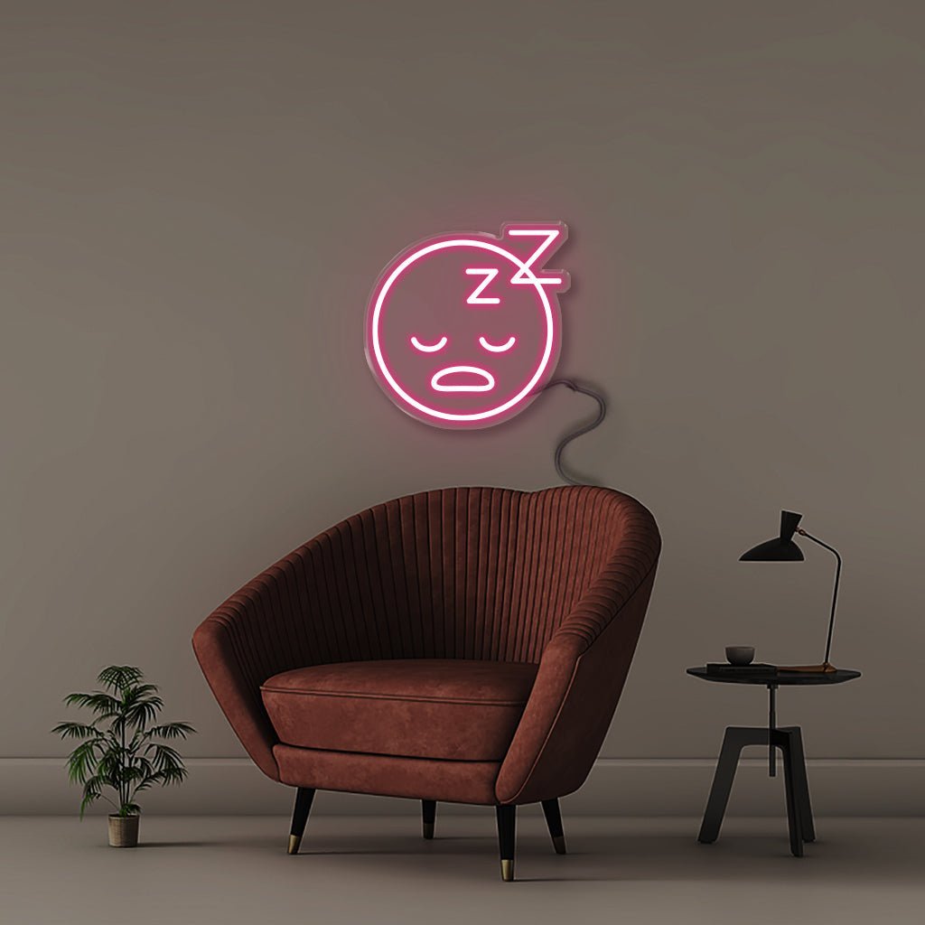 Sleeping Emoji - Neonific - LED Neon Signs - 50 CM - Pink