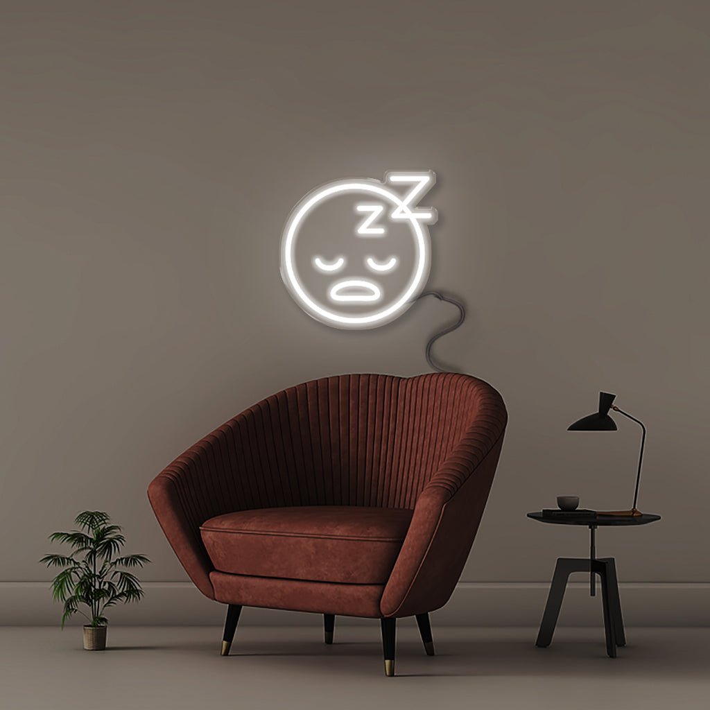 Sleeping Emoji - Neonific - LED Neon Signs - 50 CM - White