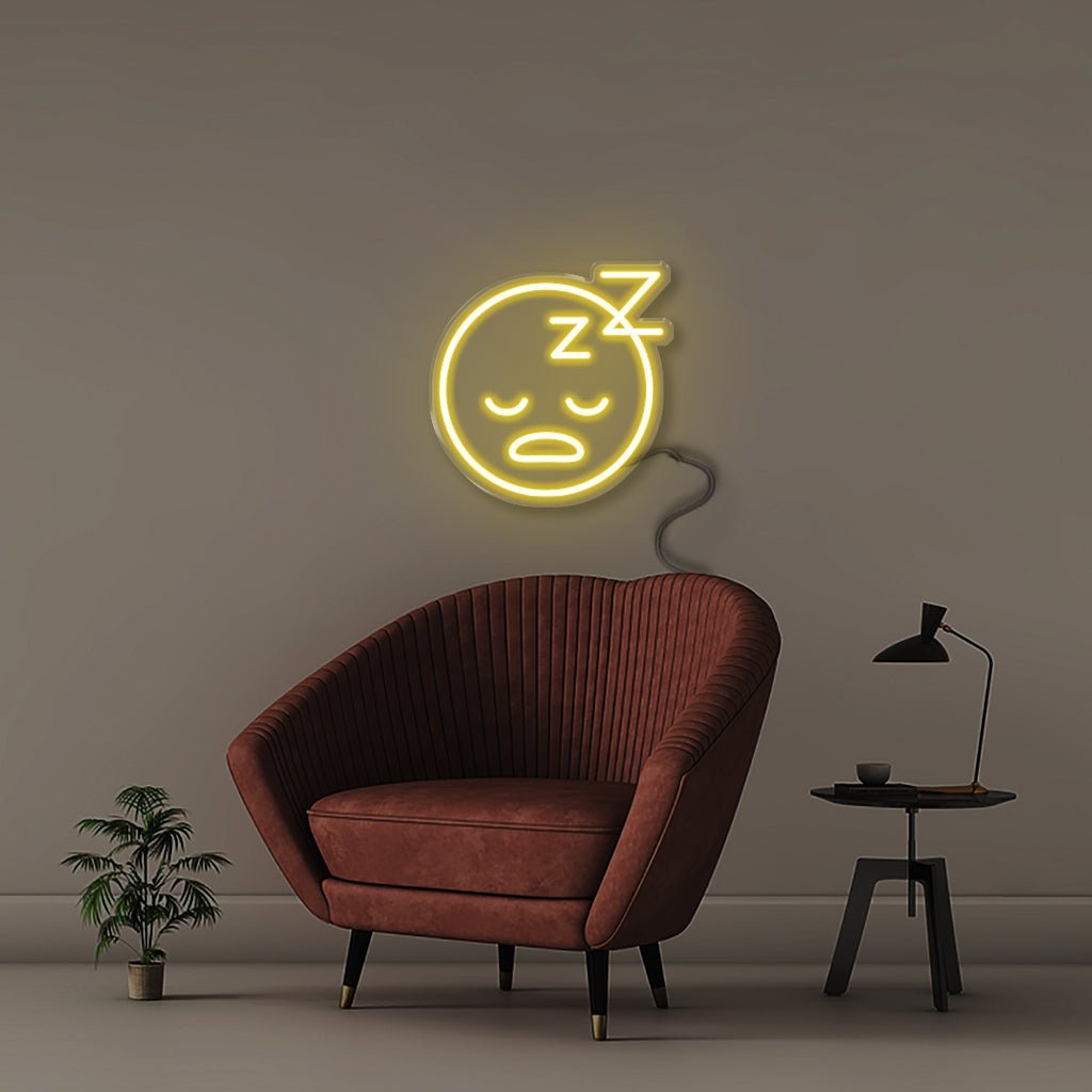 Sleeping Emoji - Neonific - LED Neon Signs - 50 CM - Yellow