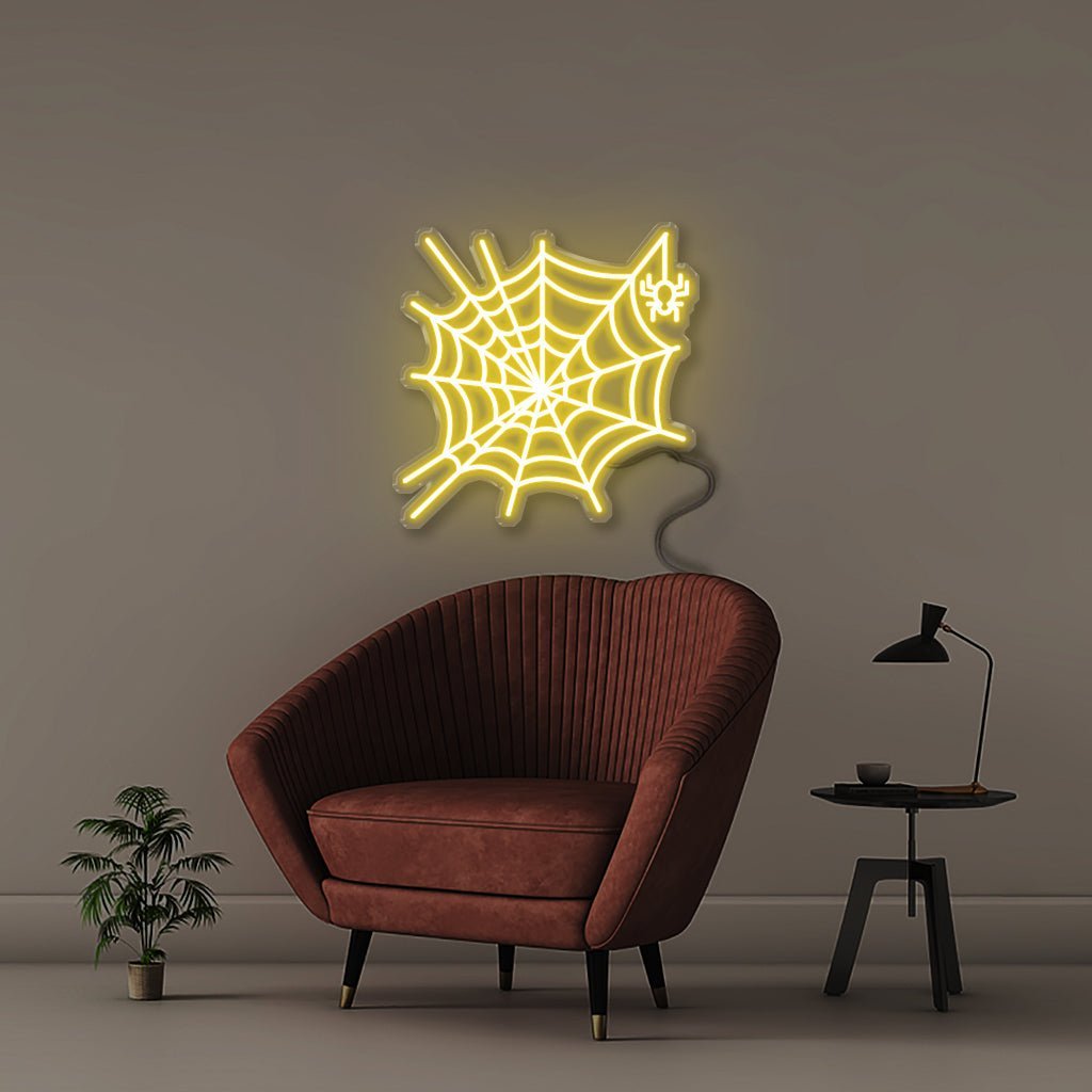 Spider Web - Neonific - LED Neon Signs - 75 CM - Yellow