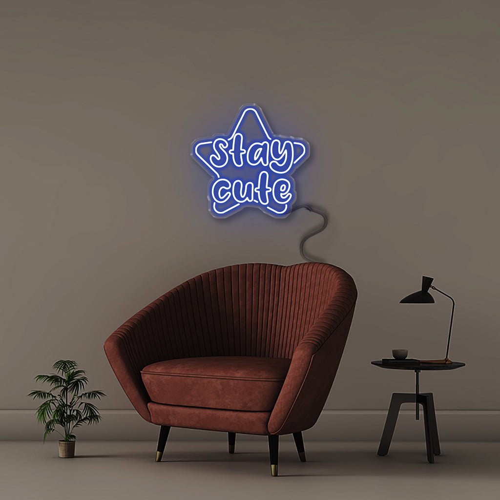 Stay Cute - Neonific - LED Neon Signs - 50 CM - Blue