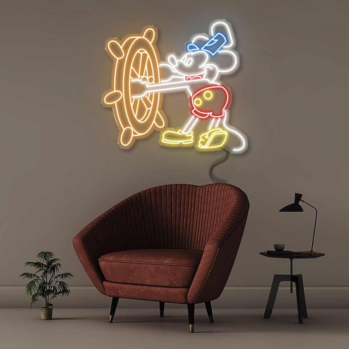 Steamboat Willie Mickey Mouse - Neonific - LED Neon Signs - 91cm (36") -
