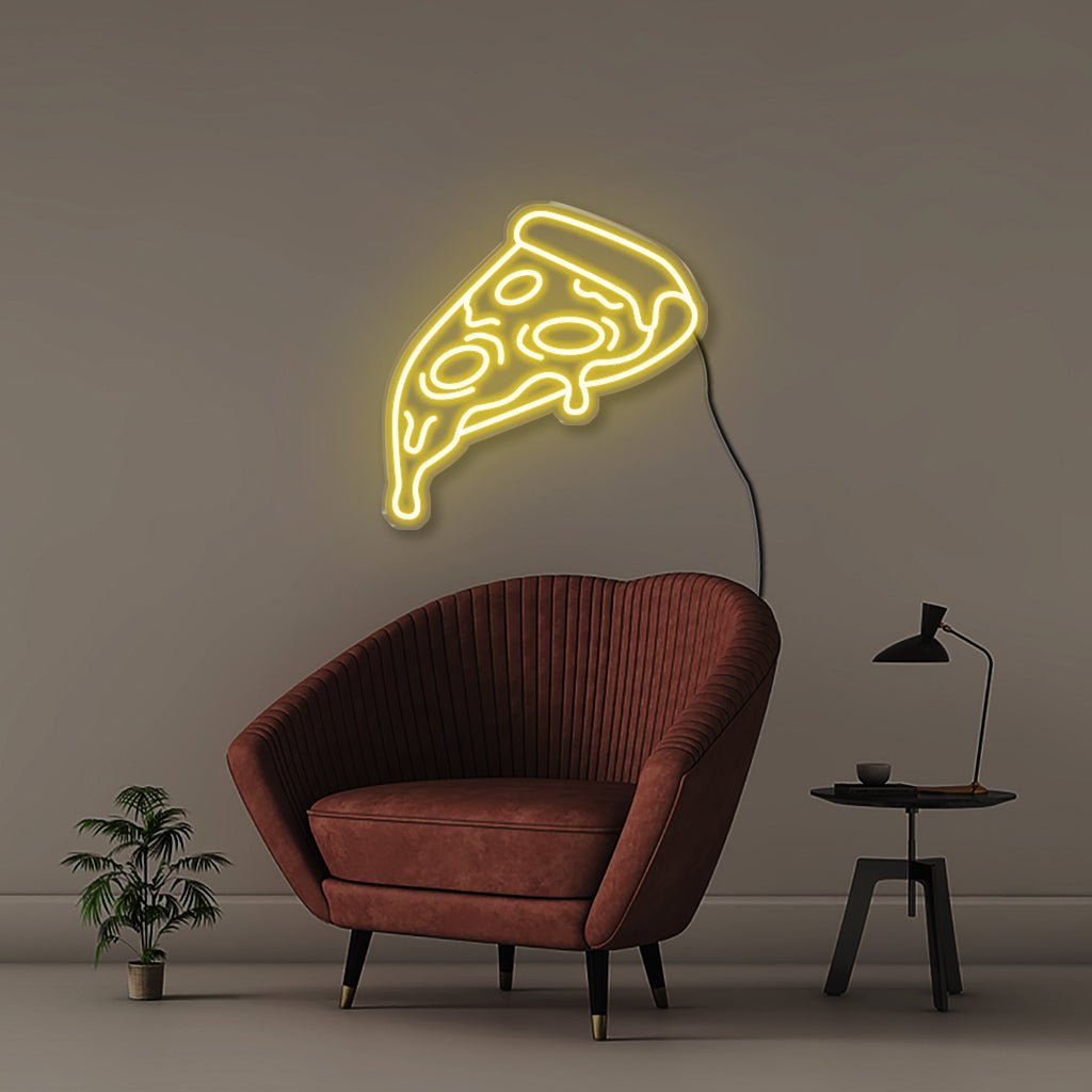 Stuffed Pizza - Neonific - LED Neon Signs - 50 CM - Yellow