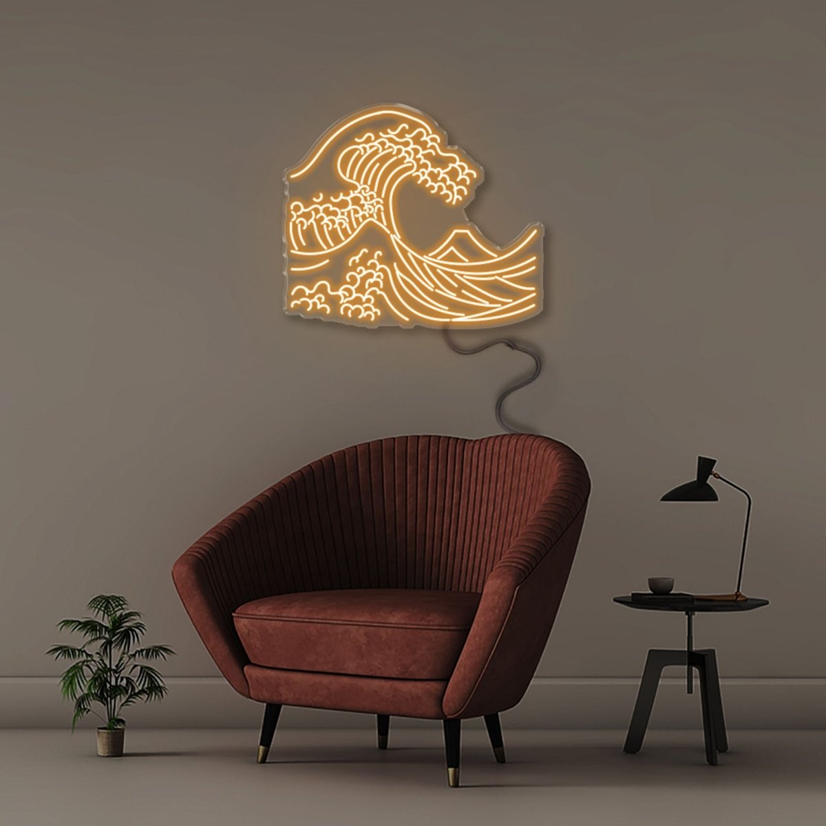The Great Wave off Kanagawa - Neonific - LED Neon Signs - Golden Yellow -