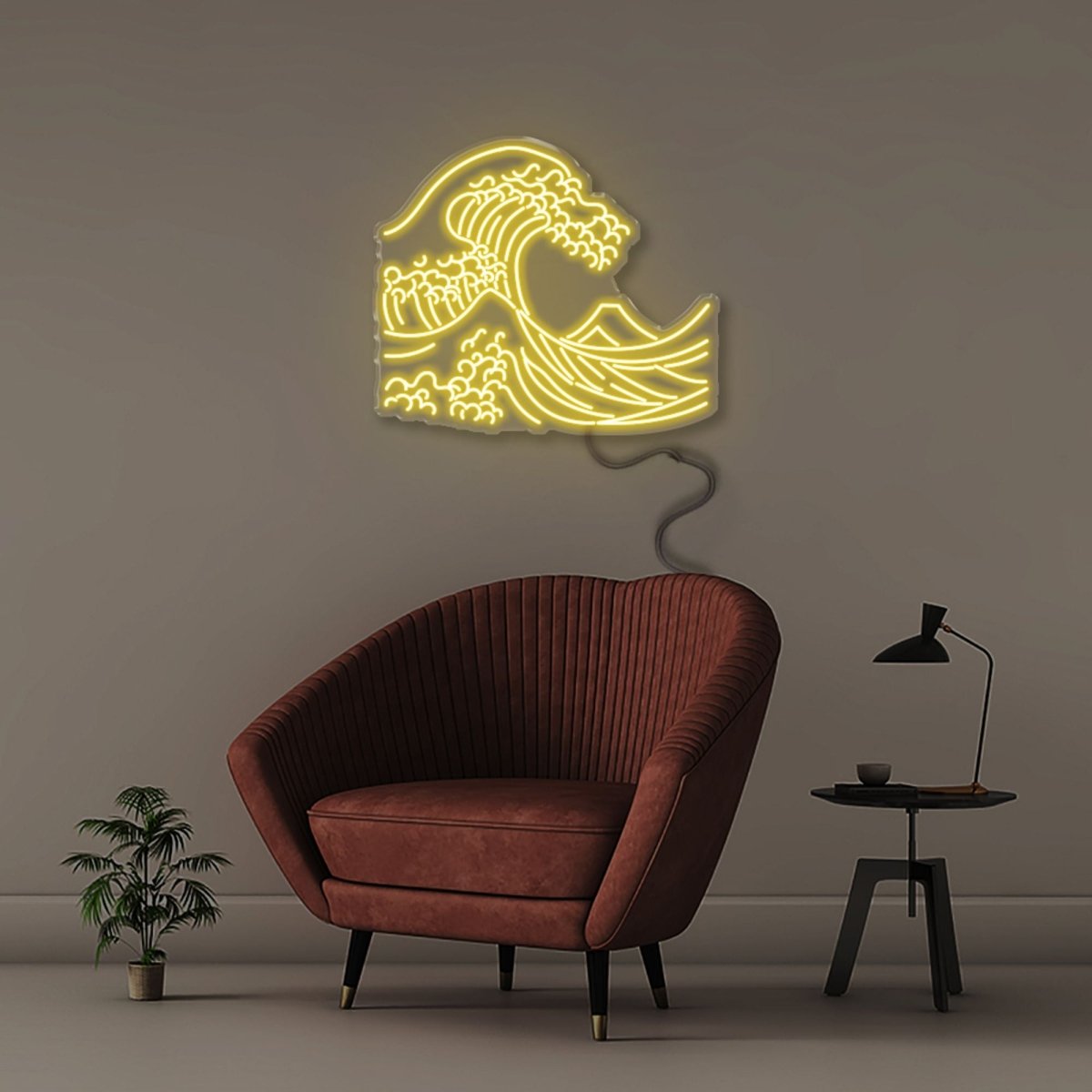 The Great Wave off Kanagawa - Neonific - LED Neon Signs - Yellow -