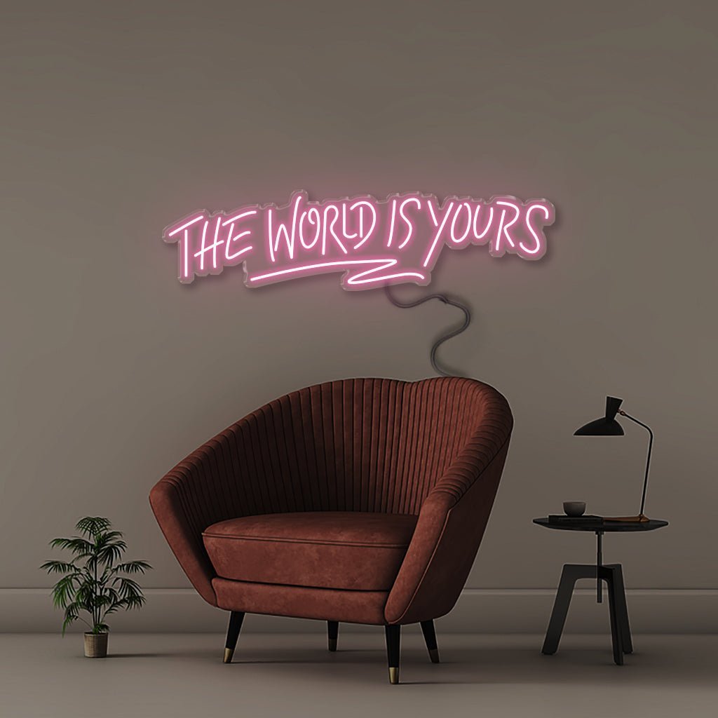 The world is yours - Neonific - LED Neon Signs - 75 CM - Light Pink