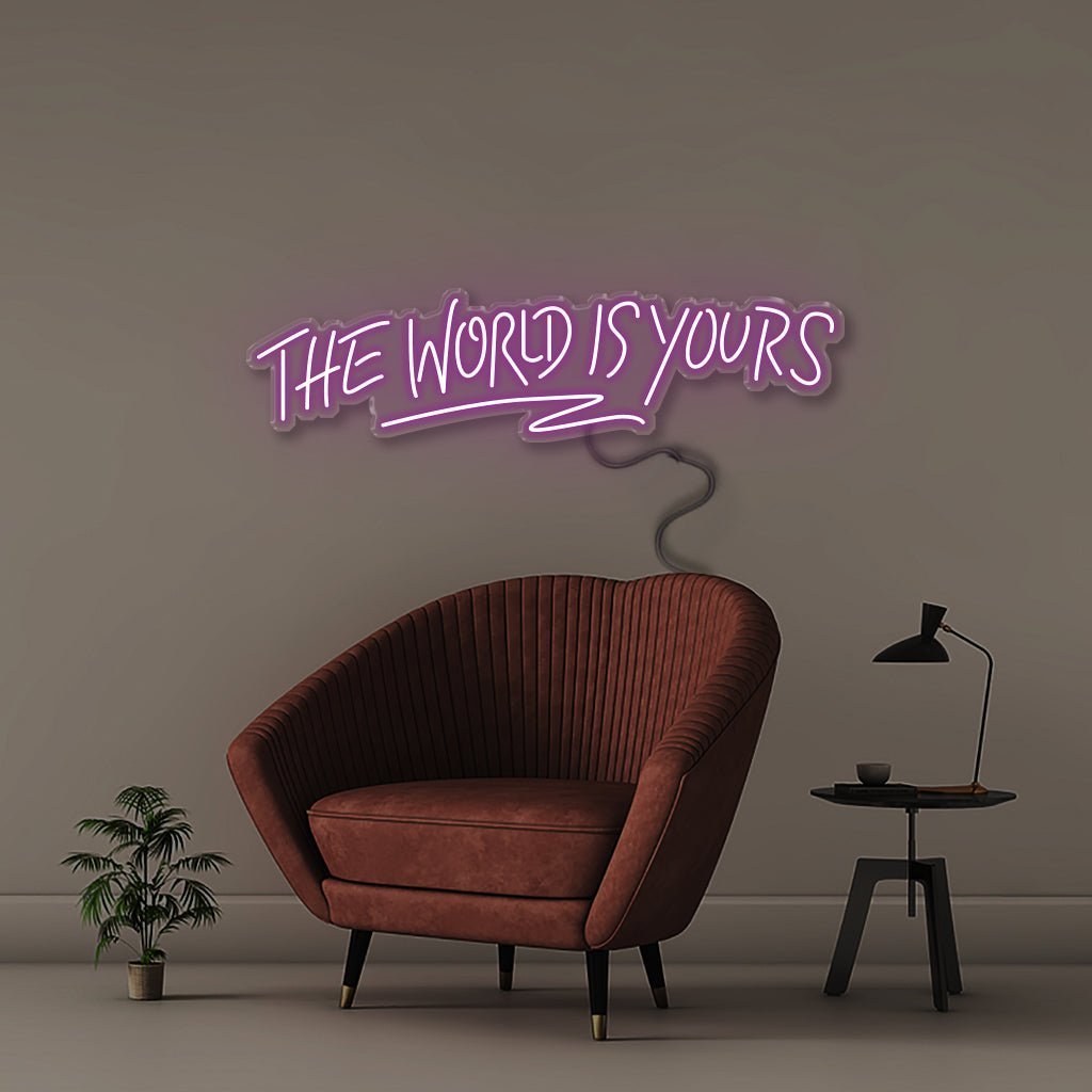 The world is yours - Neonific - LED Neon Signs - 75 CM - Purple